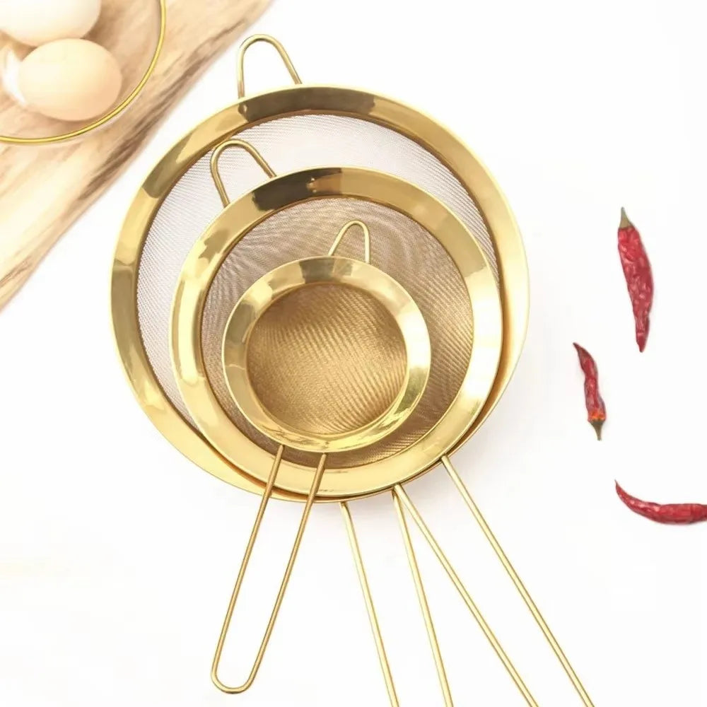 Stainless Steel Fine Mesh Oil Strainer – Golden Flour Sifter & Sieve
