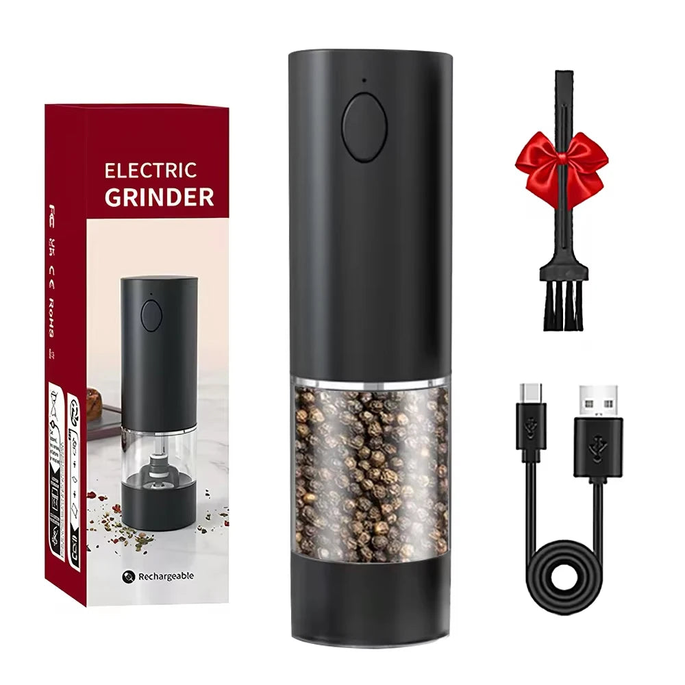 Electric Pepper Grinder – USB Rechargeable Stainless Steel Spice Mill