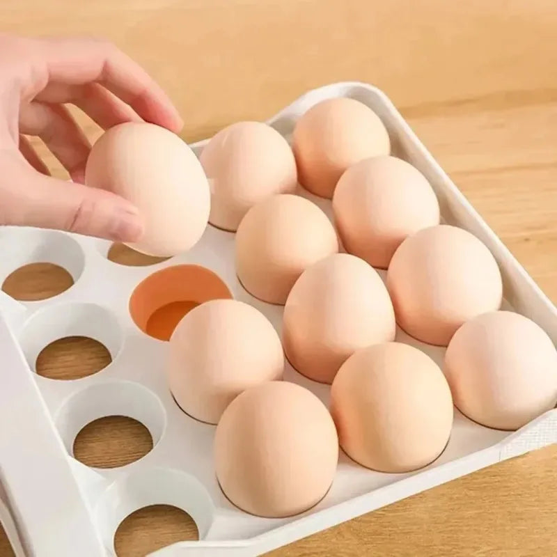 Double-Layer Automatic Rotating Egg Storage Box – Refrigerator Organizer