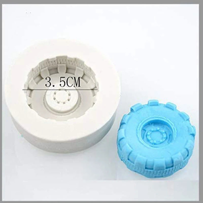 3D Tire & Wheel Silicone Mold – Cake Decorating Tool