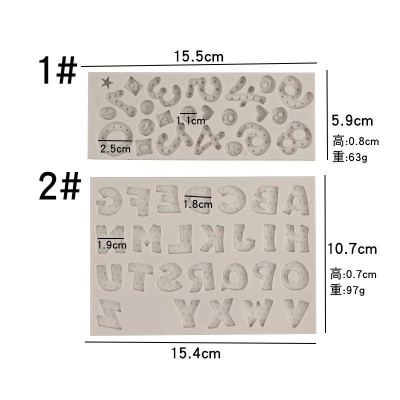 Mirosie Alphabet &amp; Numbers Silicone Mold | Uppercase &amp; Lowercase Set