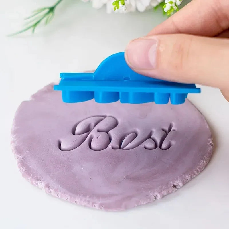 Alphabet &amp; "Happy Birthday" Cookie Press Stamp Set
