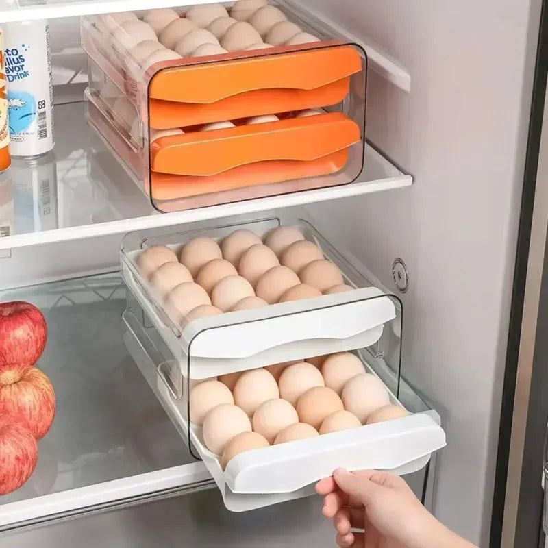 Double-Layer Automatic Rotating Egg Storage Box – Refrigerator Organizer