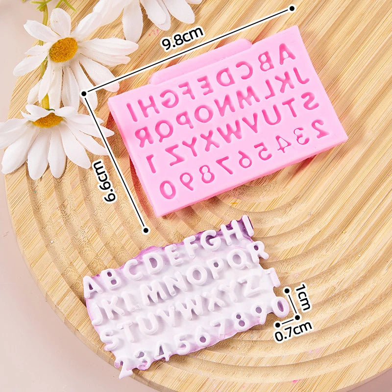 Alphabet &amp; Arabic Numerals Silicone Mold - Complete Decorating Kit