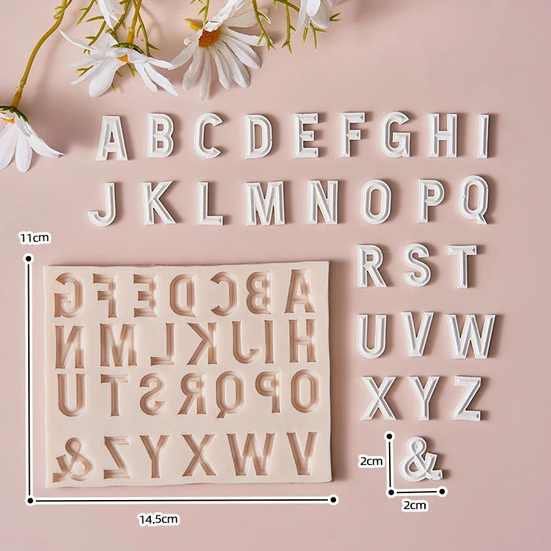 Alphabet &amp; Arabic Numerals Silicone Mold - Complete Decorating Kit