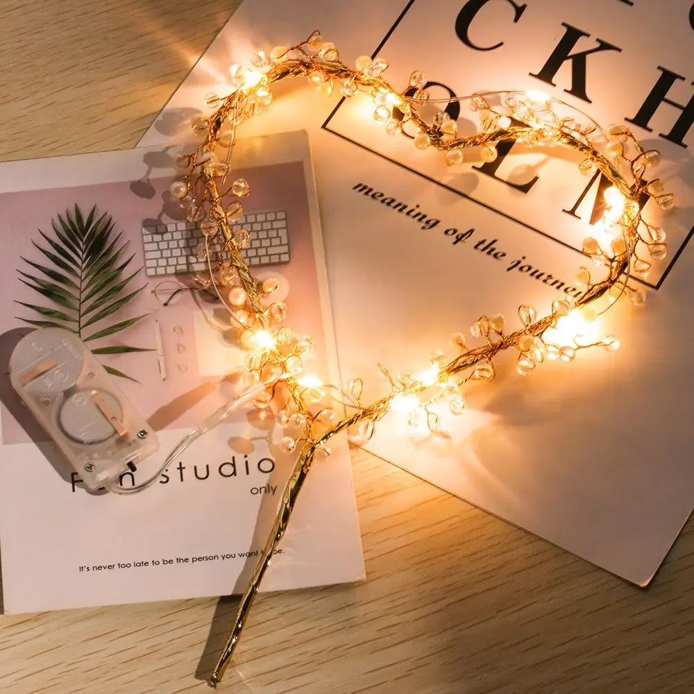 Heart Shape LED Pearl Cake Topper – Baby Happy Birthday Decoration