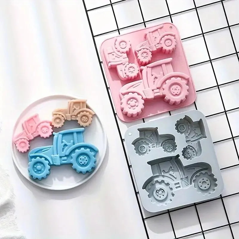 Tractor Silicone Mold – 3 Cavities, Different Sizes