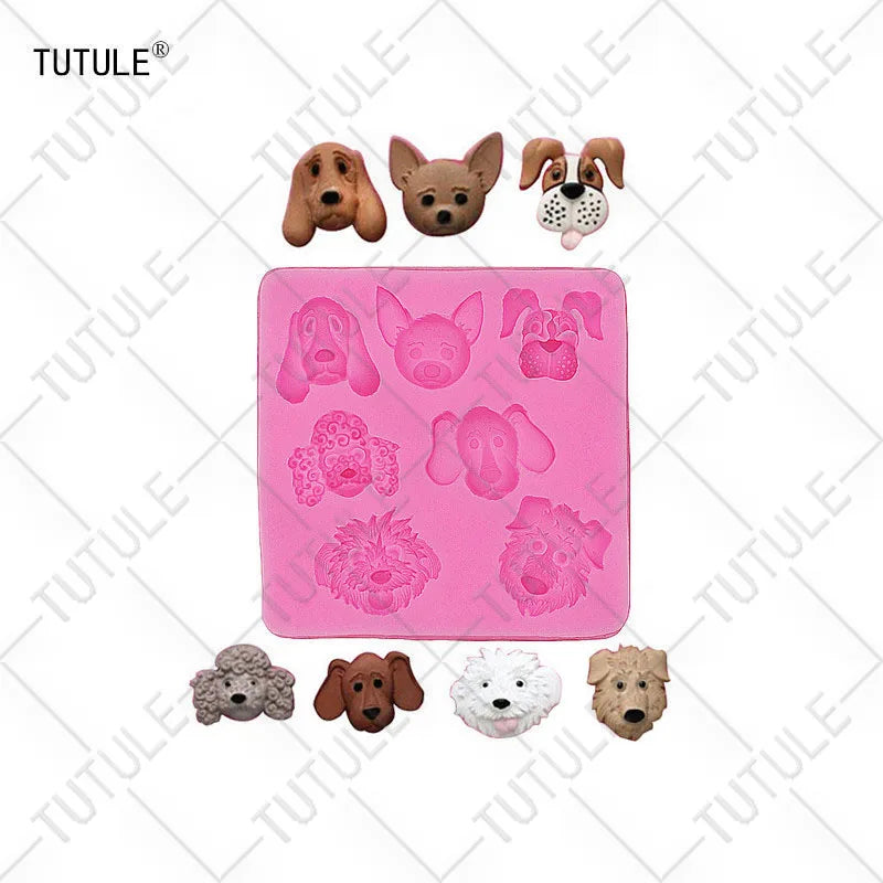 Silicone molds for ribbons, face, dog and scissors