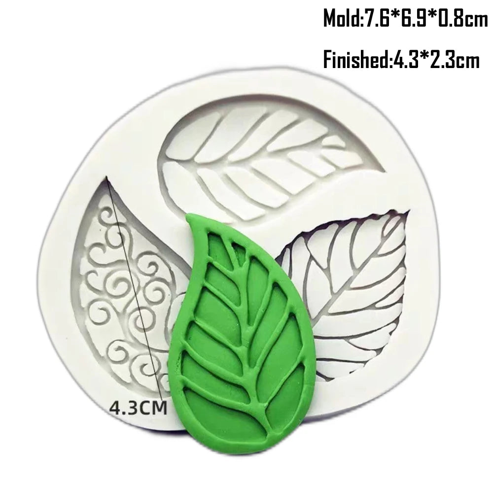 Silicone mold for realistic leaf shapes