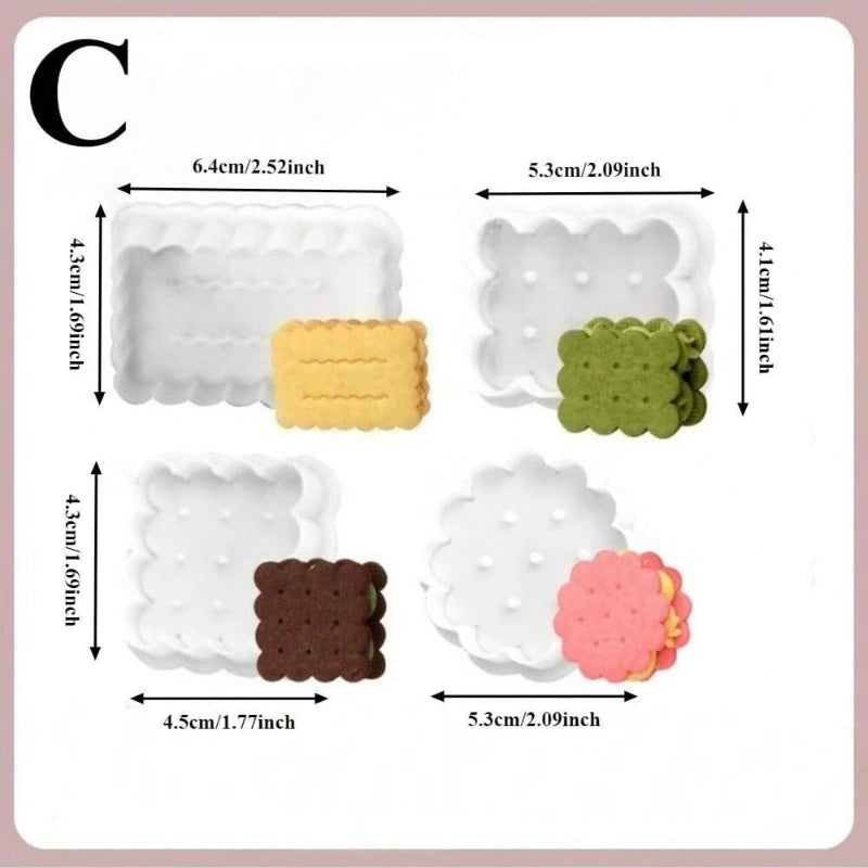 3D Waffle Cookie Cutter &amp; Stamp Set – Playful Dessert Embossing Tool