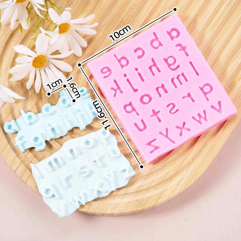 Alphabet &amp; Arabic Numerals Silicone Mold - Complete Decorating Kit