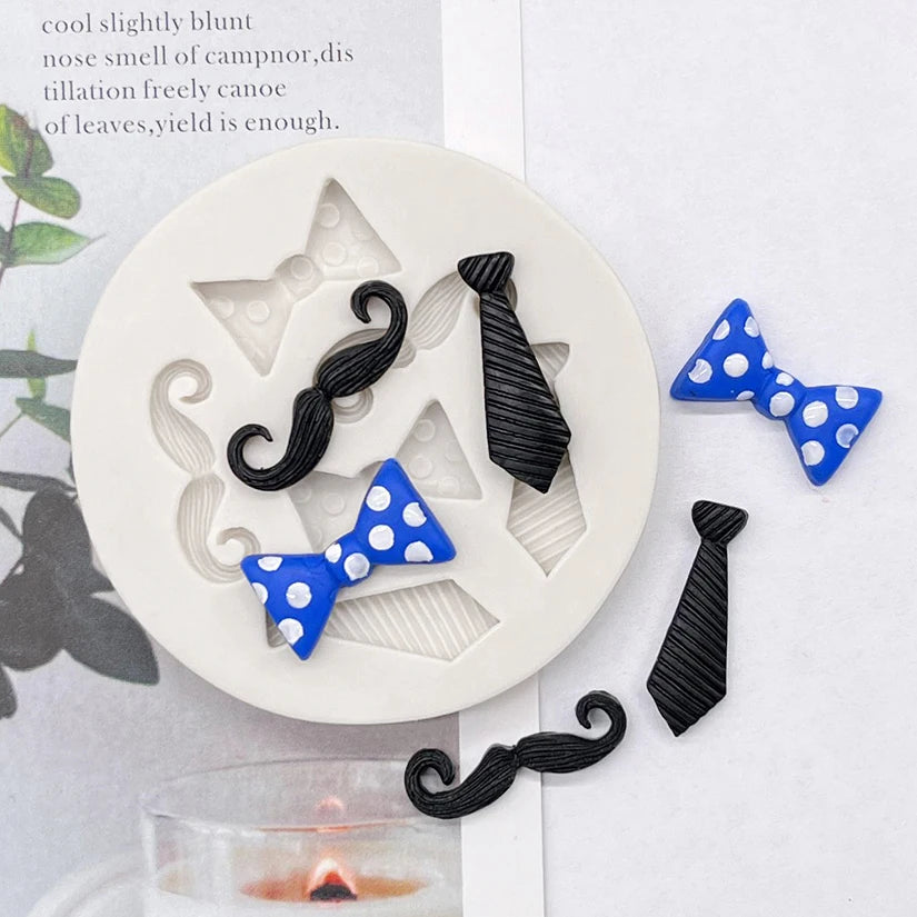 Moustache, Bows & Necktie Silicone Mold – Father’s Day Cake Decorating Tool
