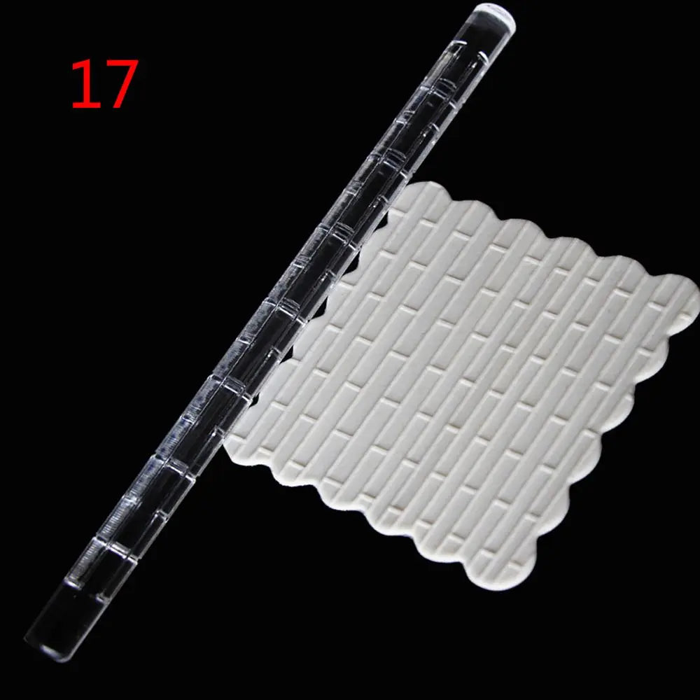 21-Style Embossing Acrylic Rolling Pin – Professional Textured Baking Tool