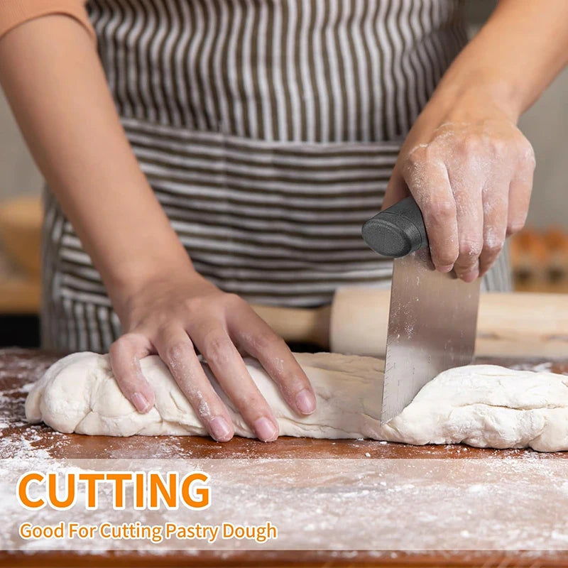 Stainless Steel Multi-Purpose Bench Scraper – The Ultimate Kitchen Utility Tool