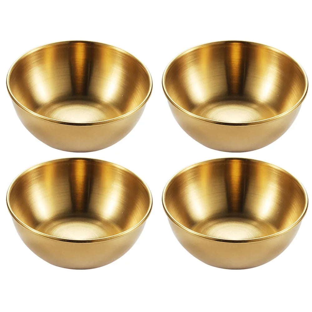 Stainless steel golden sauce plates - condiment and appetizer plates 2 pcs. / 4 pcs.