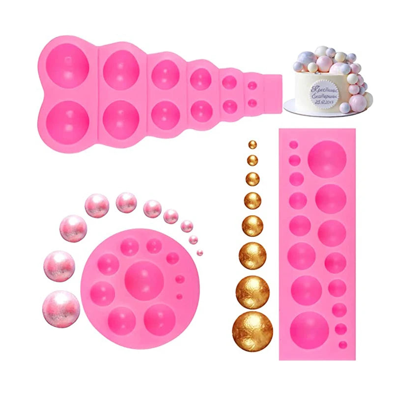 3D Pearl Half-Ball Silicone Mold – Spheres, Domes &amp; Smooth Curves