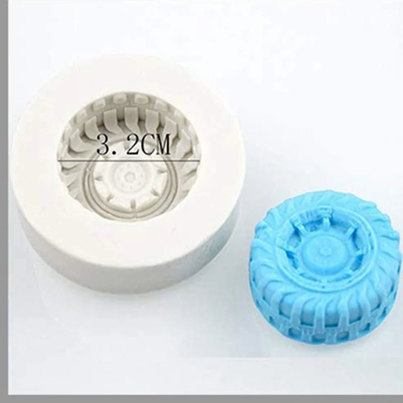 3D Tire & Wheel Silicone Mold – Cake Decorating Tool
