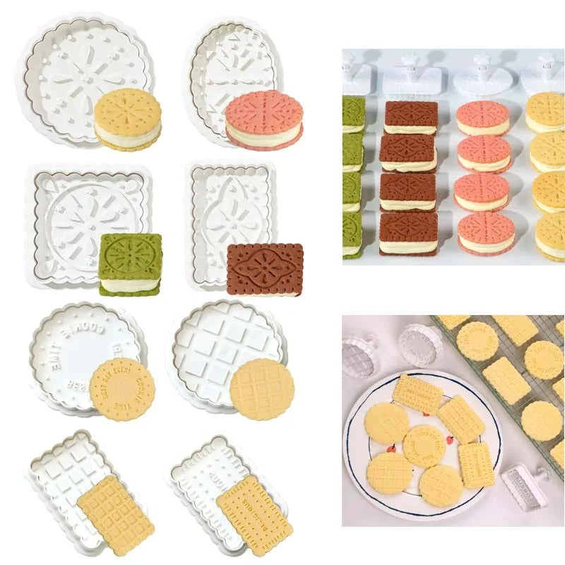 3D Waffle Cookie Cutter &amp; Stamp Set – Playful Dessert Embossing Tool