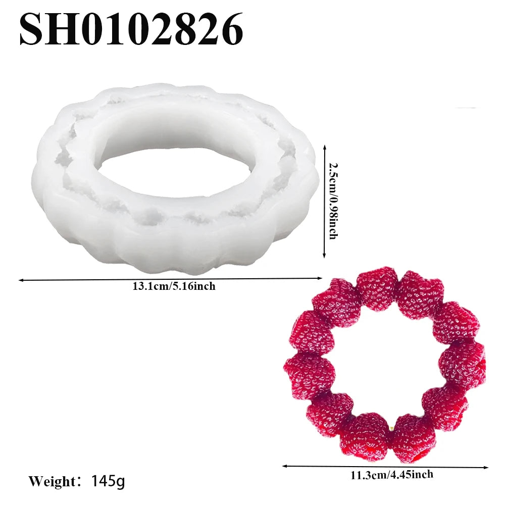 Raspberry Circle &amp; Heart Dessert Mold – Professional French Pastry Silicone Mat