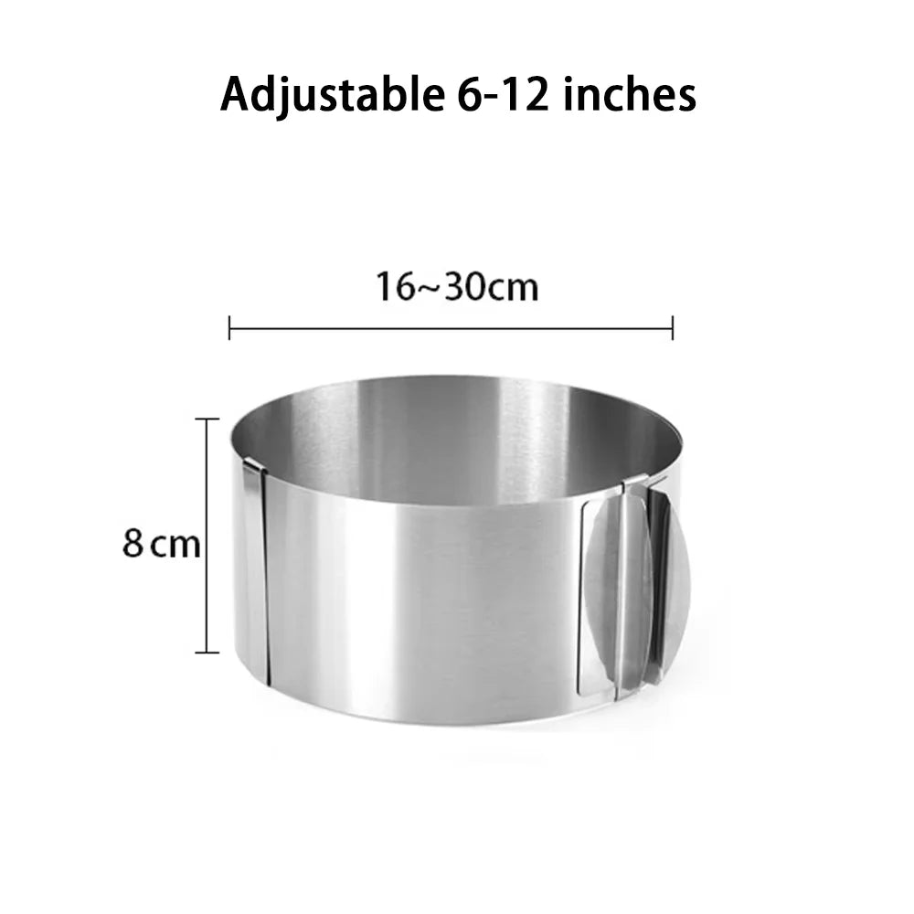 Adjustable Stainless Steel Mousse Ring – Precision Telescopic Baking Tool