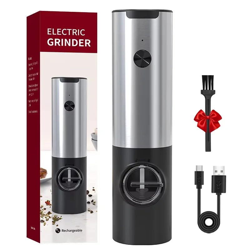 Electric Salt and Pepper Grinder Set With Led Light USB Rechargea