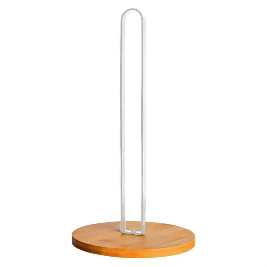 Nordic Style Bamboo Base Paper Towel Holder – Elegant Vertical Storage