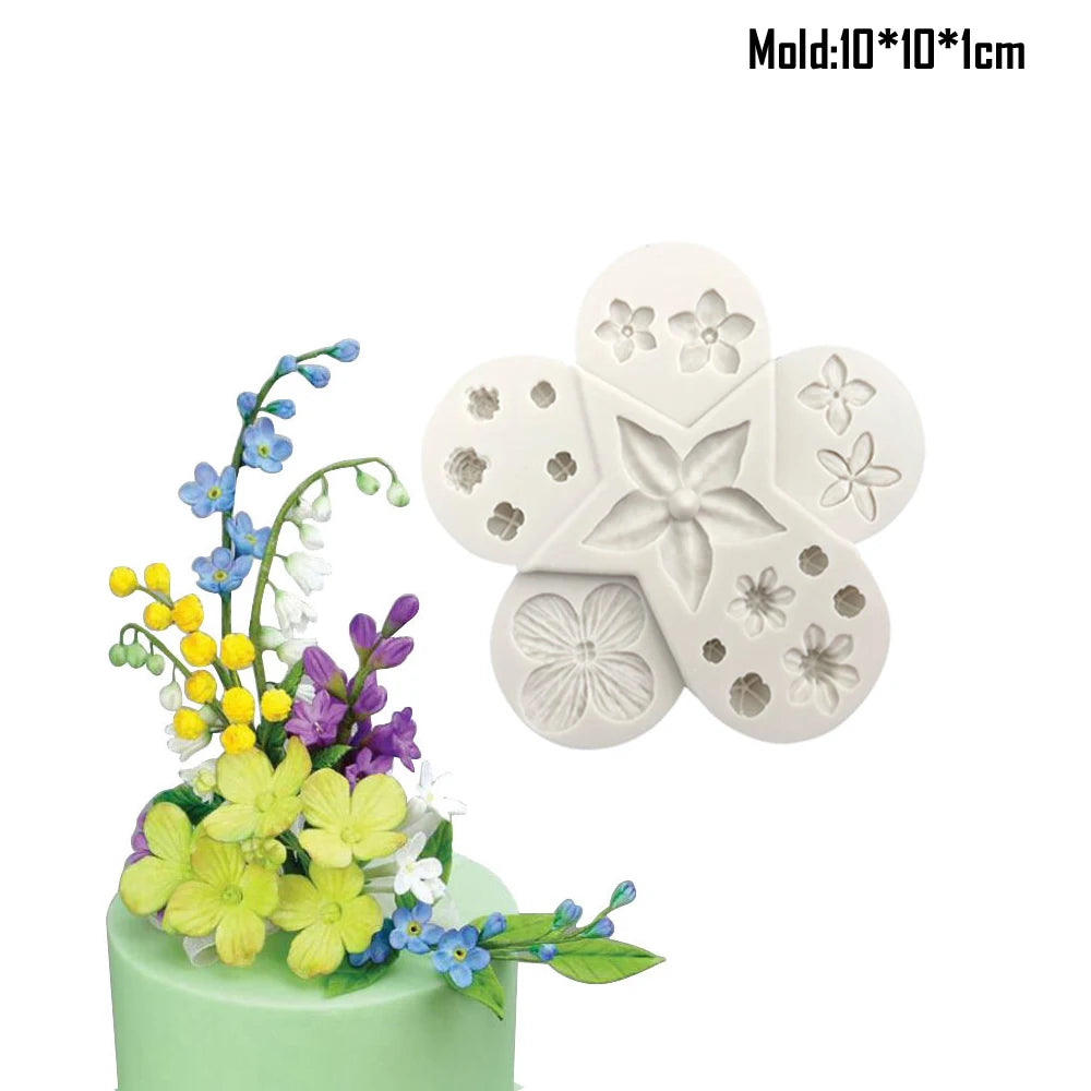 Silicone mold for realistic leaf shapes