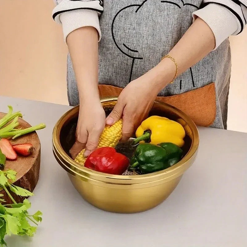 2-Piece Stainless Steel Strainer &amp; Steamer Set – Heavy-Duty Kitchen Duo