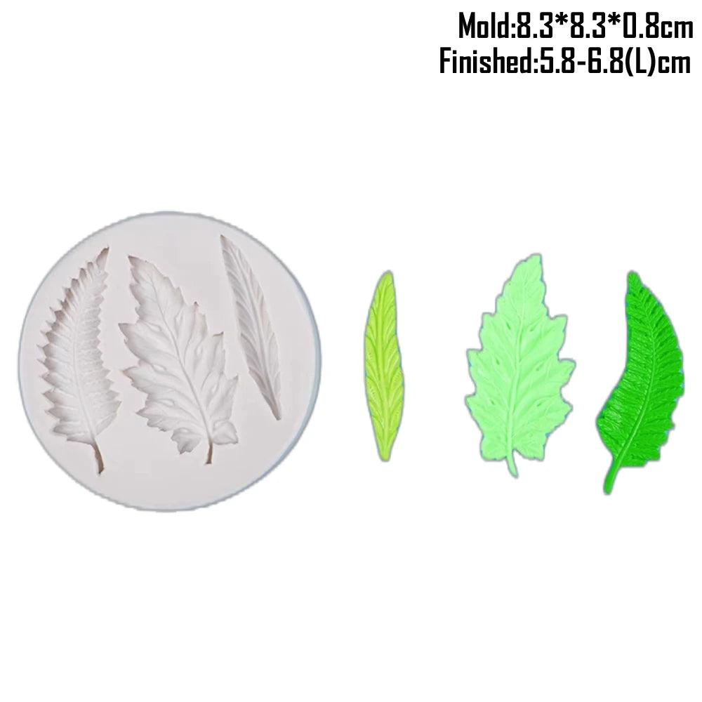 Silicone mold for realistic leaf shapes