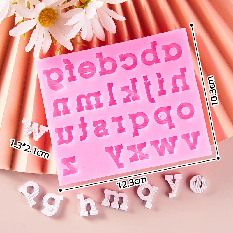 Alphabet &amp; Arabic Numerals Silicone Mold - Complete Decorating Kit