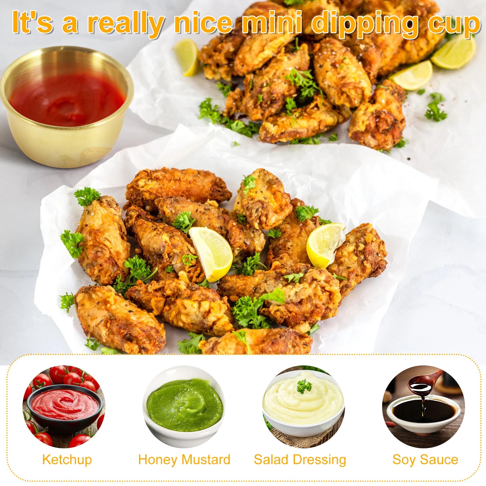 12/24Pcs Stainless Steel Small Sauce Cups – Round Dipping Bowls (45ml / 55ml)