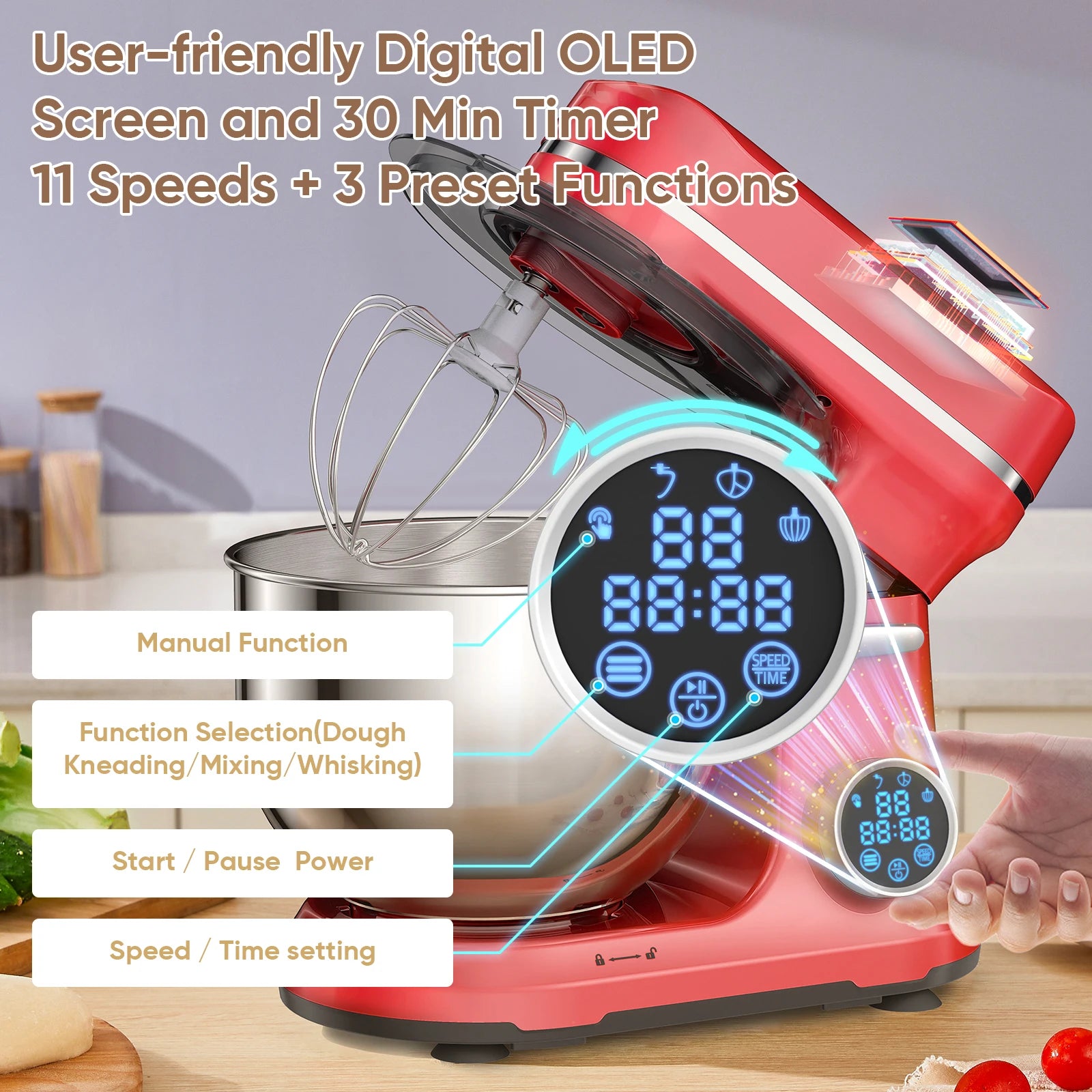 Biolomix 1200W Professional Stand Mixer – The Ultimate Smart Baking Assistant
