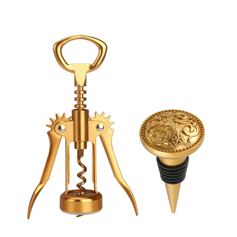 Luxury Dark Gold Wing Corkscrew Gift Set | 4-in-1