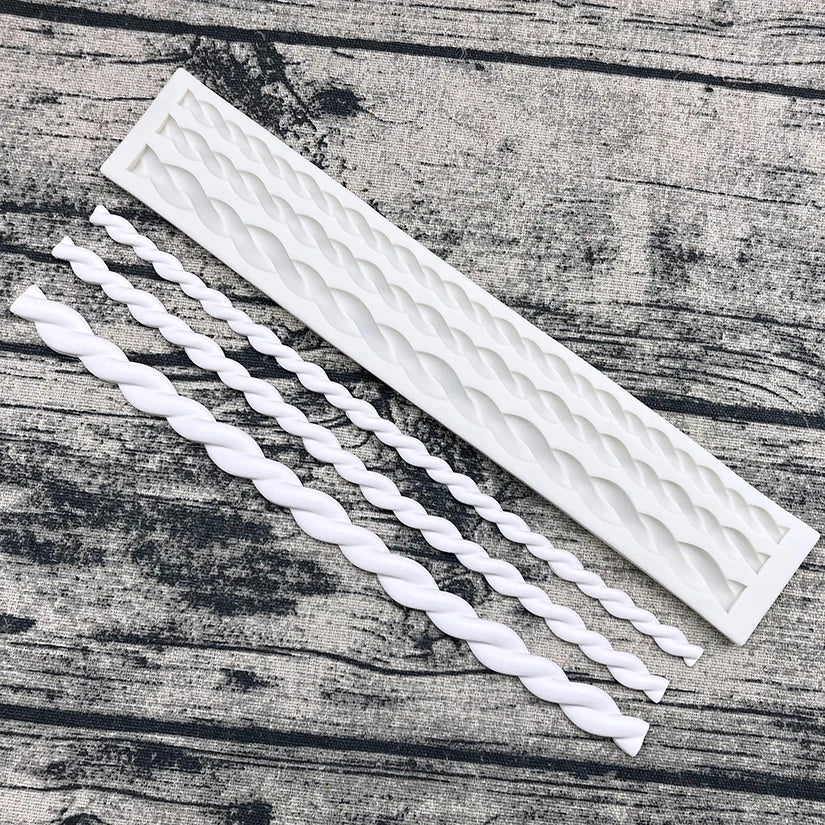 Pearl, Rope & Wave Lace Silicone Mold – Elegant Cake Side Decorating Tool