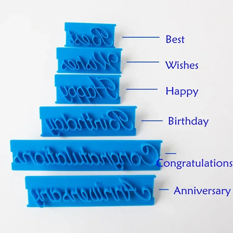 Alphabet &amp; "Happy Birthday" Cookie Press Stamp Set