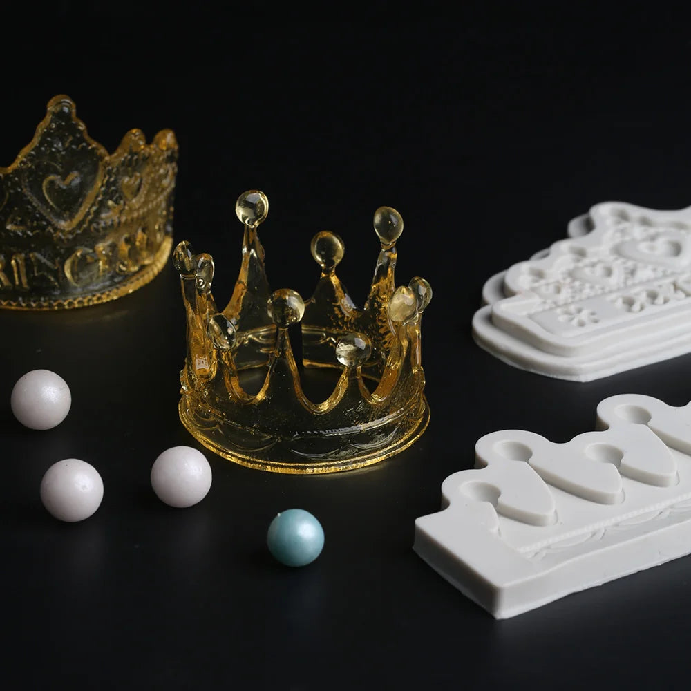 9-Pattern Crown Shape Silicone Fondant Mold