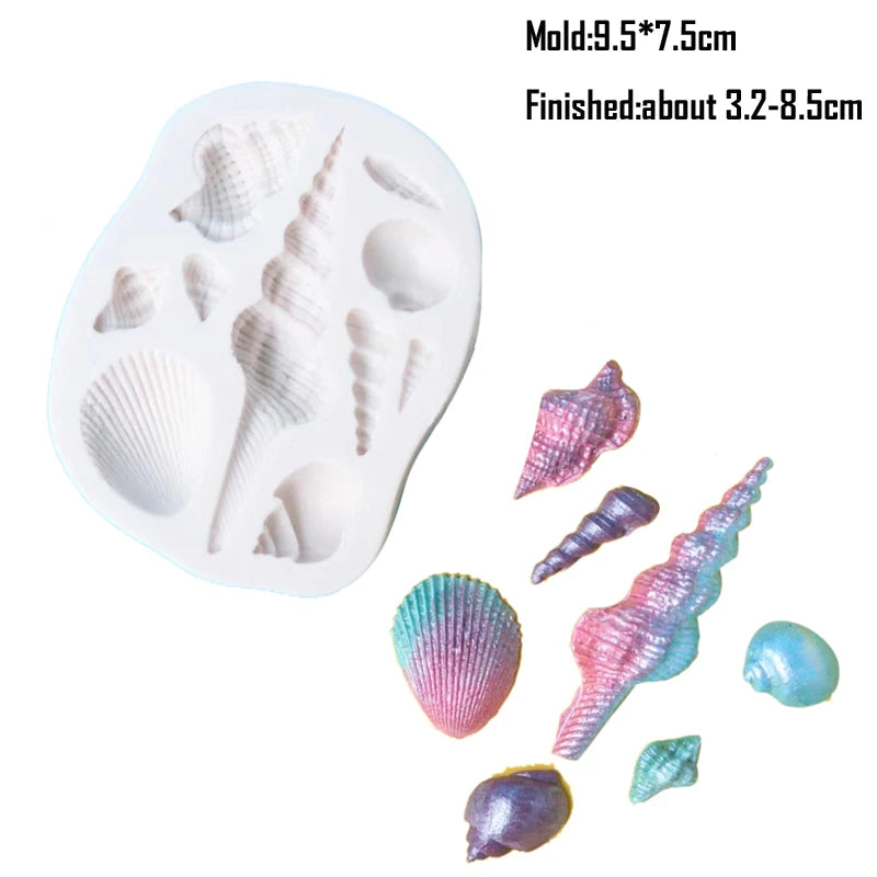 Shell, Starfish &amp; Mermaid Silicone Mold