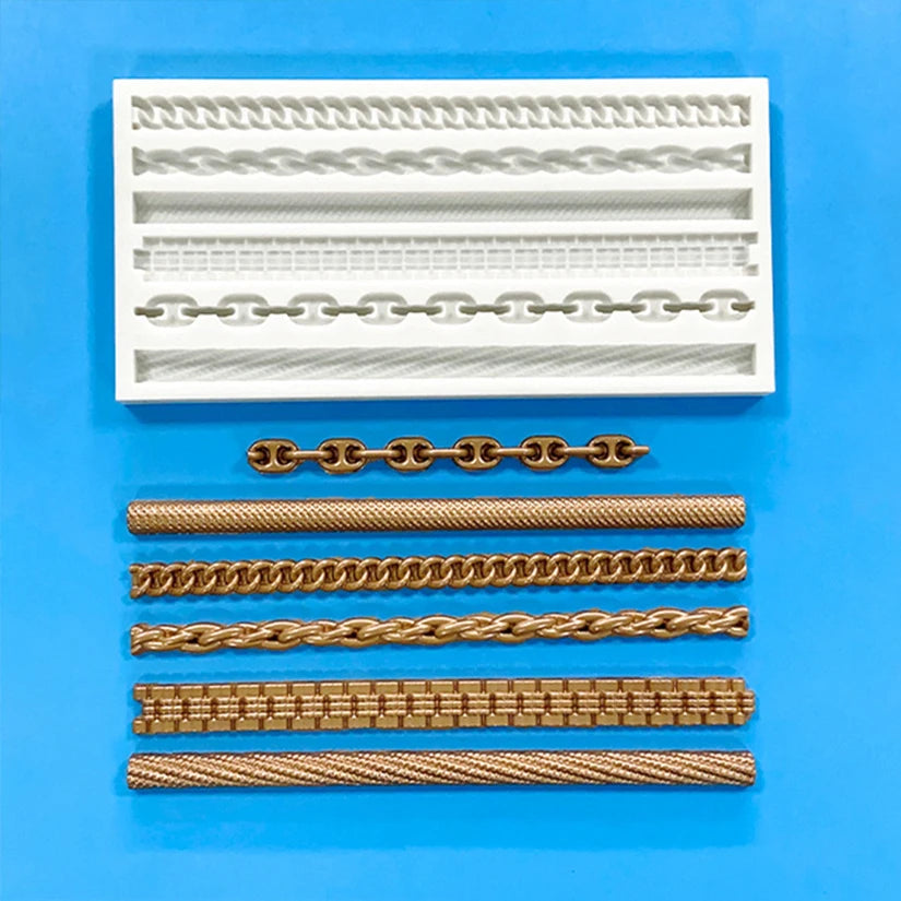 Chain Cable Rope Lace Silicone Mold – Sugarcraft &amp; Cake Decorating Tool