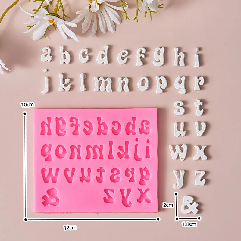 Alphabet &amp; Arabic Numerals Silicone Mold - Complete Decorating Kit