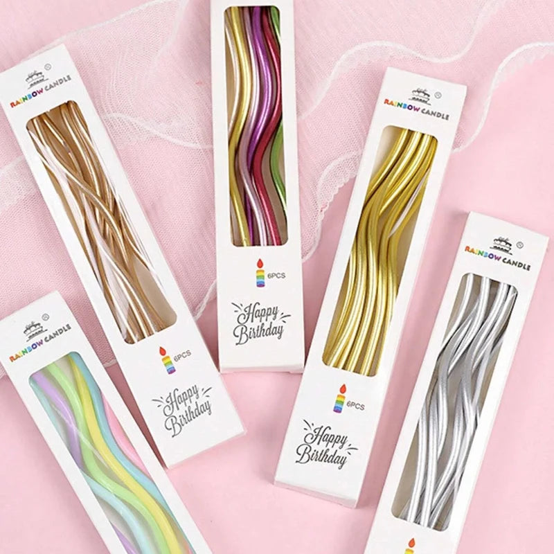 Set Curved Cake Candles - 6Pcs