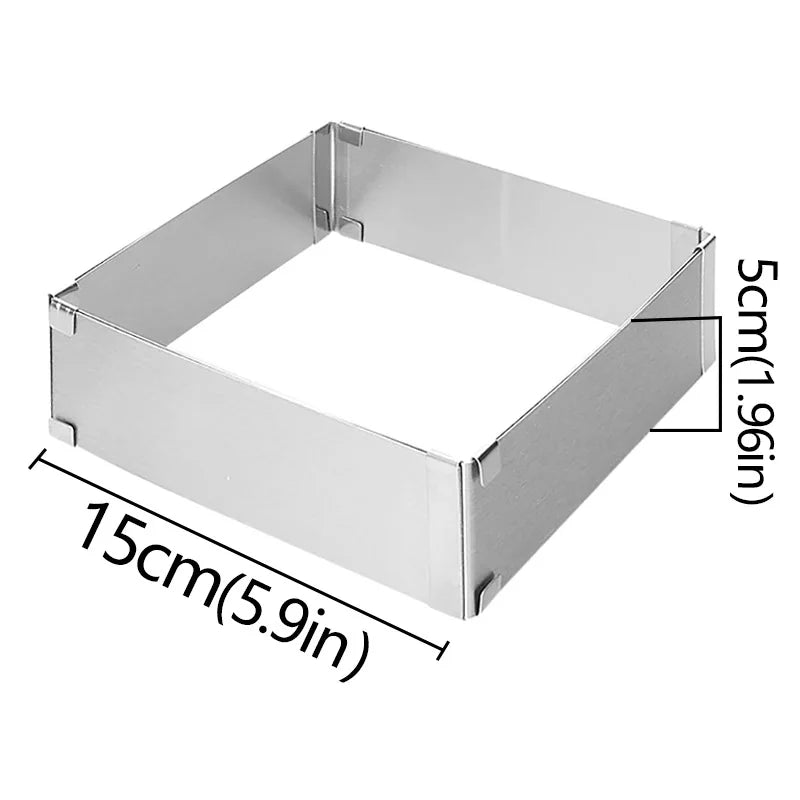 Round / Square Adjustable  Ring Stainless Steel Cake