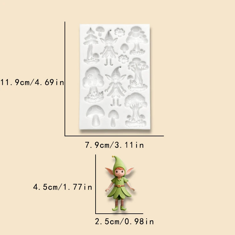 Mushroom Fairy Forest Castle Silicone Mold – Enchanting Sugarcraft Tool