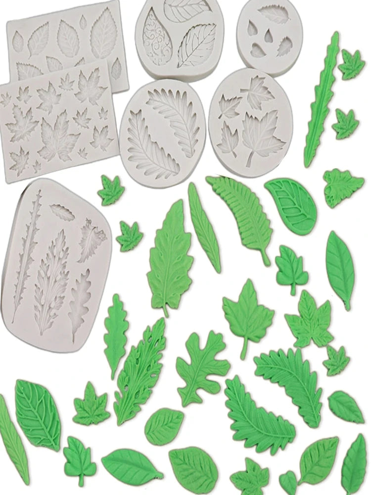 Silicone mold for realistic leaf shapes