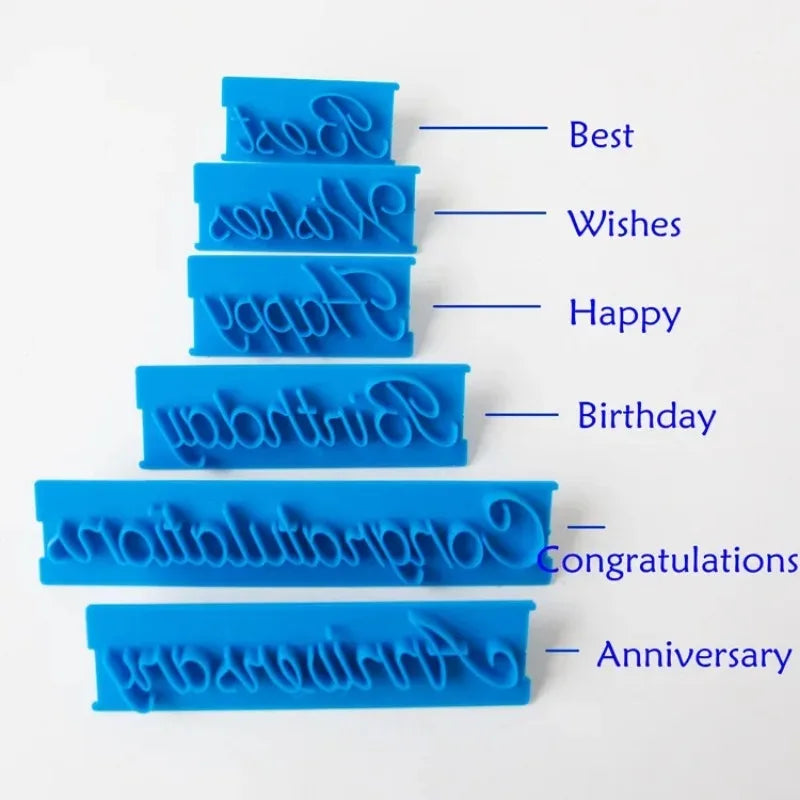 Alphabet &amp; "Happy Birthday" Cookie Press Stamp Set