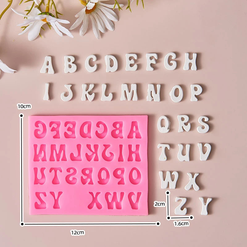 Alphabet &amp; Arabic Numerals Silicone Mold - Complete Decorating Kit