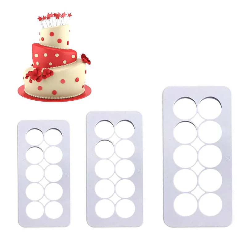 3pcs Geometric Fondant &amp; Cookie Cutter Set – Puzzle Round Cake Mold