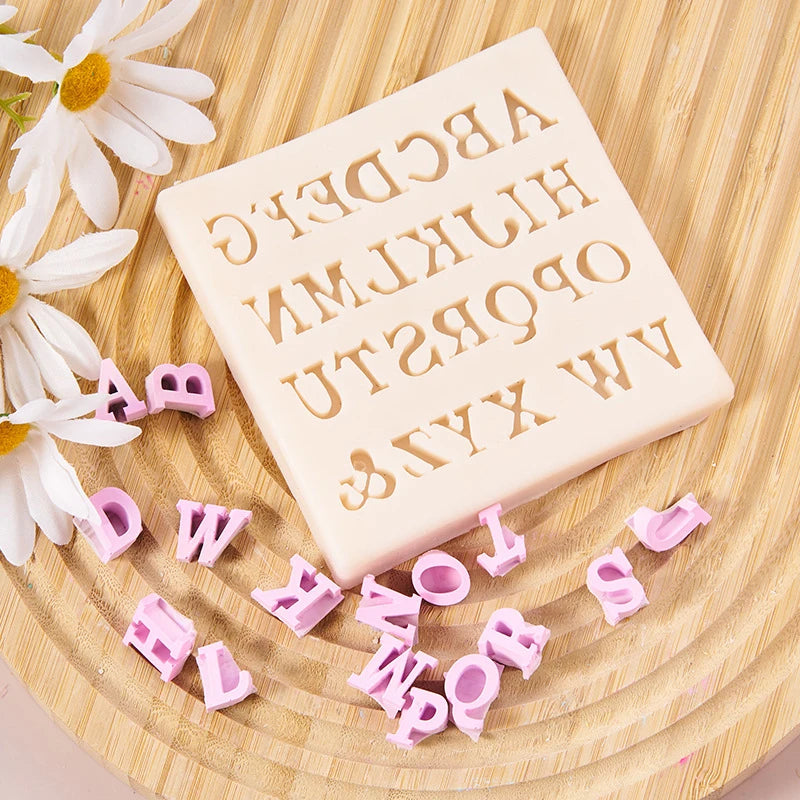 Alphabet &amp; Arabic Numerals Silicone Mold - Complete Decorating Kit