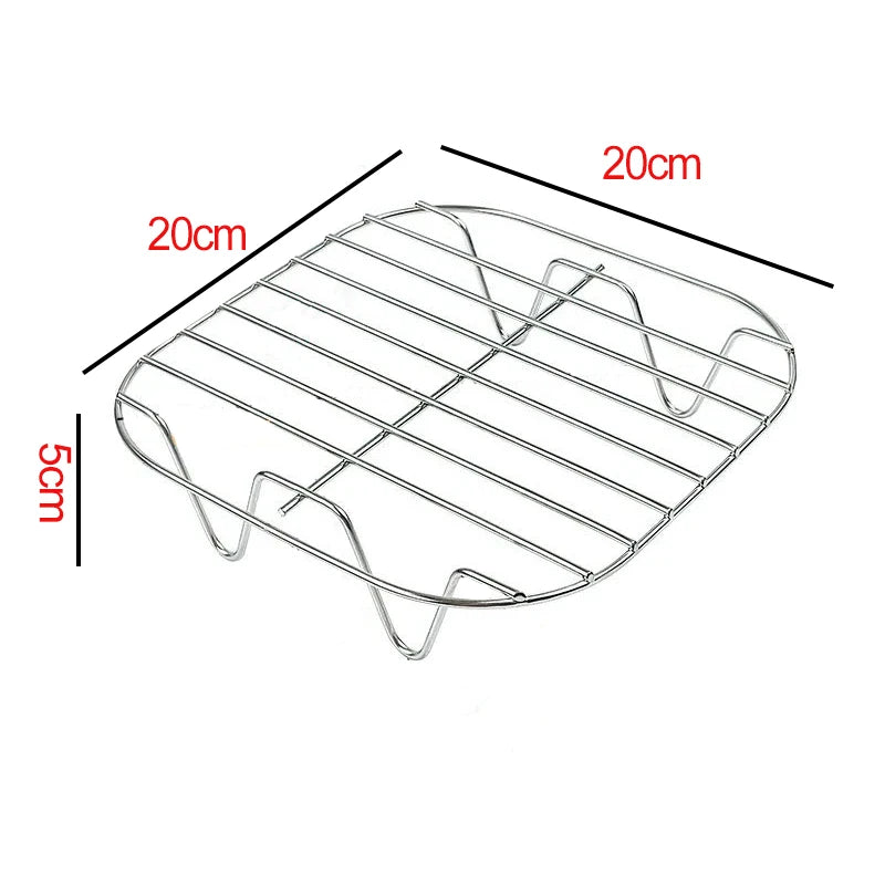 Air Fryer Baking Rack – Metal Grill Accessory (Square / Round / Rectangle)