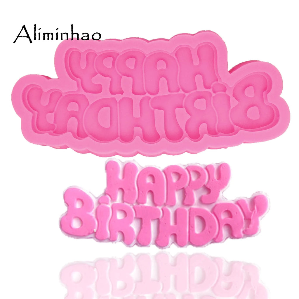 "Happy Birthday" Letters Silicone Mold – Elegant Script Decorating Tool