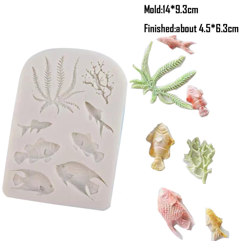 Shell, Starfish &amp; Mermaid Silicone Mold